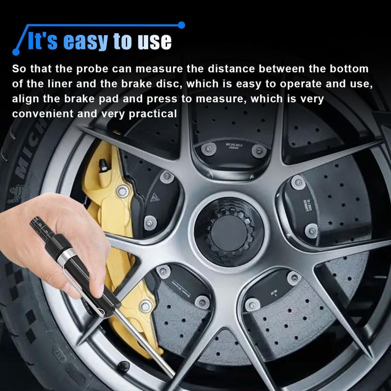 LHDOS Brake Pad Thickness Gauge Measure Tool with Scale- Brake Shoe Gauge Car Brake Measuring Tool for Internal External Brake Pads Tester Measurement- Auto Brake Pad Thickness Detection Pen Scale - Image 5